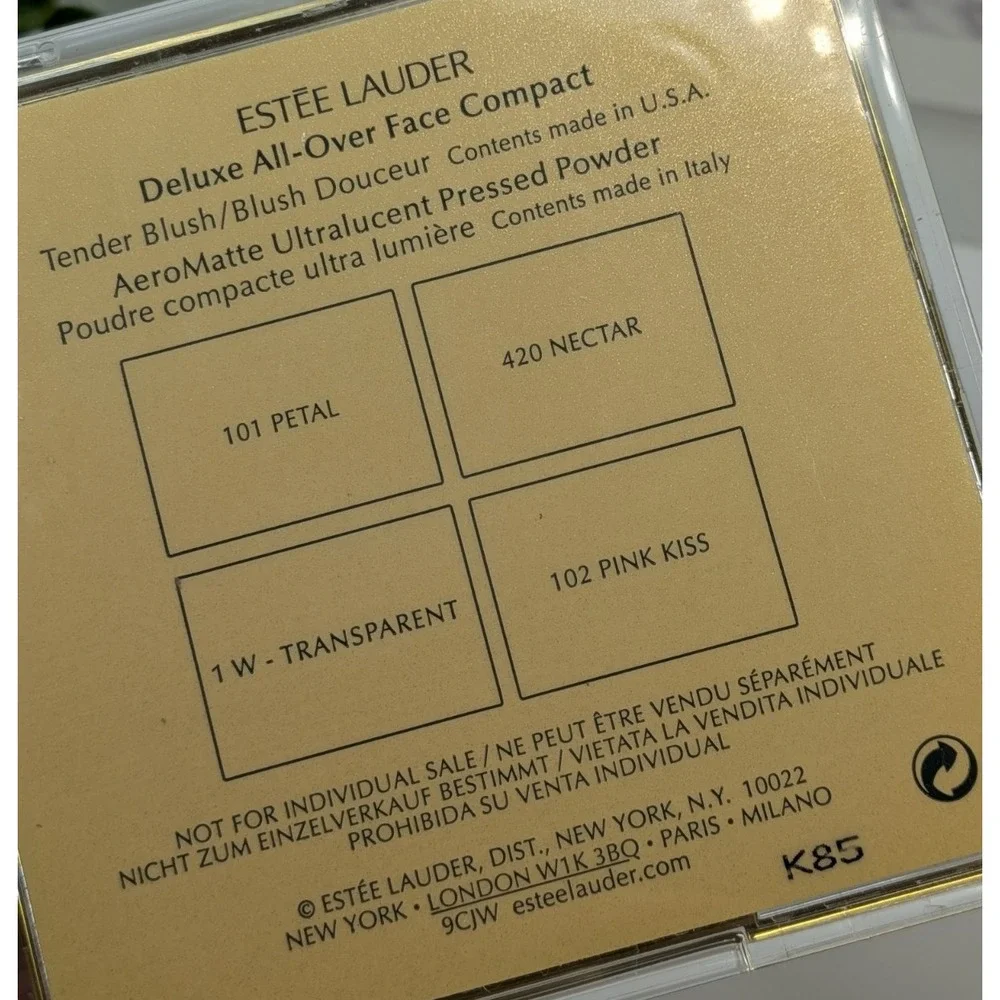 💋ESTEE LAUDER Deluxe ALL-OVER FACE COMPACT Palette Blush Pink Kiss Nectar Petal